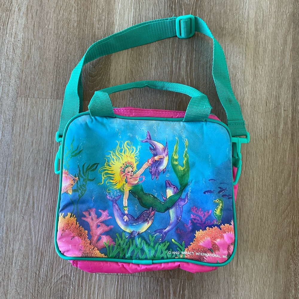 Vintage 90’s Mermaid and Dolphins Lunchbox/Lunchbag Impact International